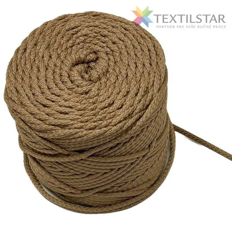 Šnúry, šnúrky, Galantéria - Šnúra okruhlá, 3mm, 100% polyester - hnedá