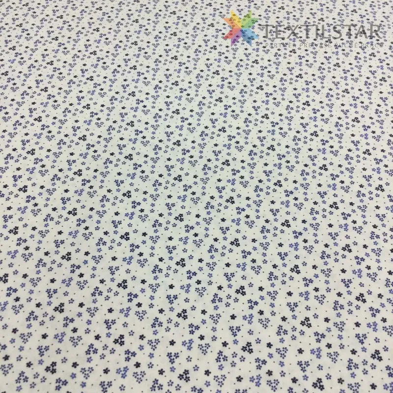 Bavlnená látka Modré súkvetie na bielom podklade