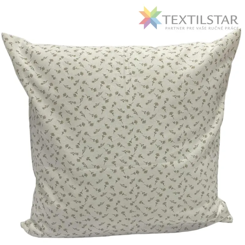 Vankúšiky, Bytový textil a dekorácie, Bavlnené obliečky na vankúše, Obliečky vankúše, Výrobky z našej dielne - Bavlnená obliečka na vankúš 40x40cm - hnedé mini kvietky na krémovom podklade