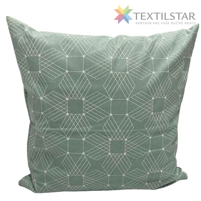 Vankúšiky, Obliečky vankúše, Bavlnené obliečky na vankúše, Bytový textil a dekorácie, Výrobky z našej dielne - Bavlnená obliečka na vankúš 40x40cm -geom.tvary na oceľovom podklade