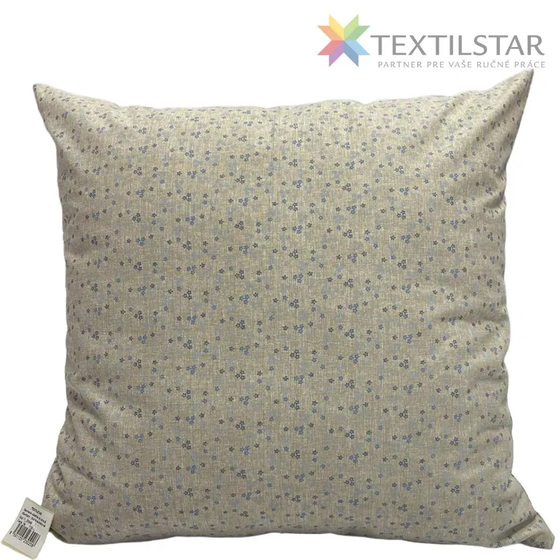 Bavlnená obliečka na vankúš 45x45cm - Modré súkvetie na režnom podklade
