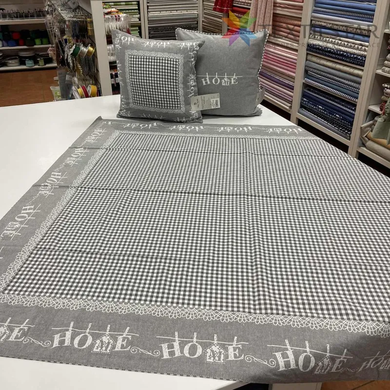 Bavlnený obrus 120x140cm - sivé káro - obojstranný