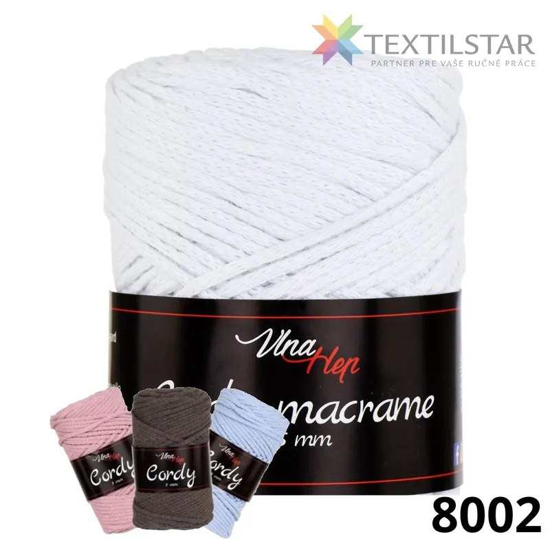 Cordy 2,5mm - macrame 8002-biela