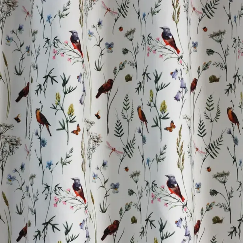 Dekoračná látka Anka - vtáčiky ecru