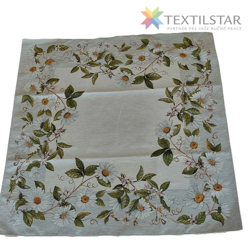 Gobelínový obrus  100x100 chenille Sedmokrásky