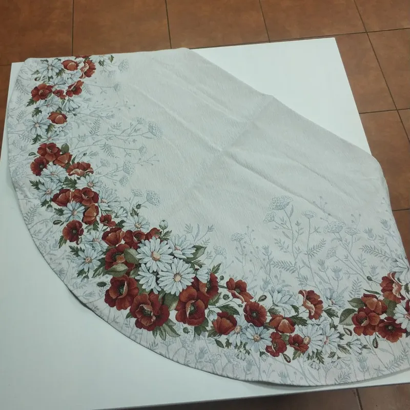 Bytový textil a dekorácie, Dekoračné obrusy, behúne, Obrusy na stoly - Gobelínový obrus na stôl chenille okrúhly priemer 140 cm