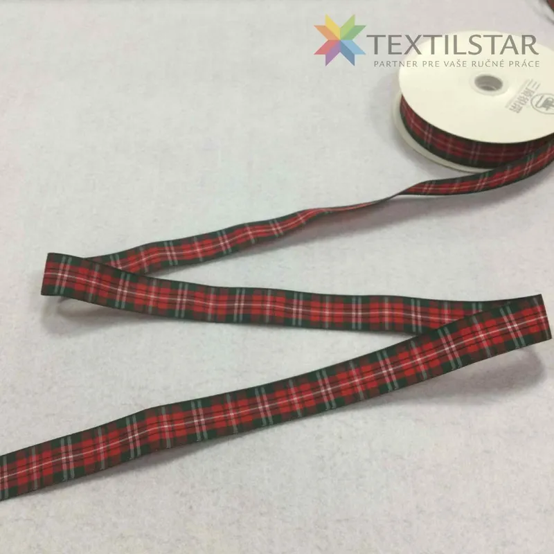 Stuhy, 38mm, Galantéria, Vianočné stuhy - Károvaná stuha 25mm červená ,zelená