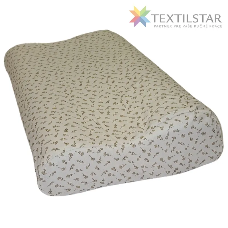 Bytový textil a dekorácie, Obliečky na anatomický vankúš, Obliečky vankúše, Vankúšiky, Výrobky z našej dielne - Obliečka na anatomický vankúš 30x50  cm - hnedé mini kvietky na krémovom podklade