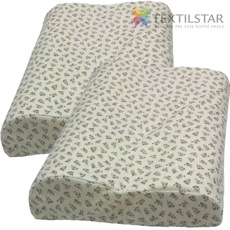 Bytový textil a dekorácie, Obliečky na anatomický vankúš, Obliečky vankúše, Vankúšiky, Výrobky z našej dielne - Obliečky na anatomický vankúš sada 2 kusy 36x50 cm  - hnedé mini kvietky na krémovom