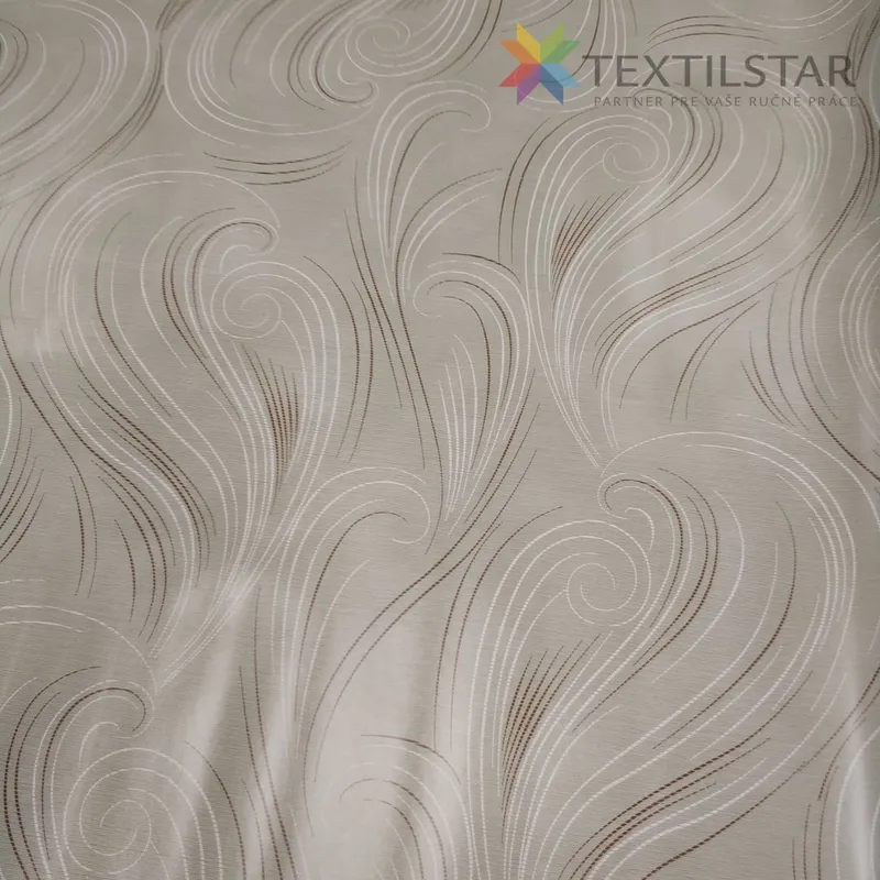 PVC obrus Bielo-hnedé ornamenty na zel.podklade