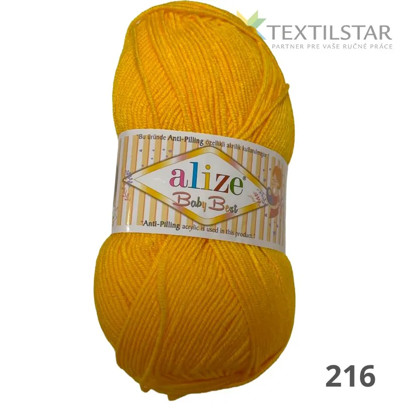 Alize Baby Best, Pletacie priadze, Priadze - Priadza Alize Baby Best- sýta žltá
