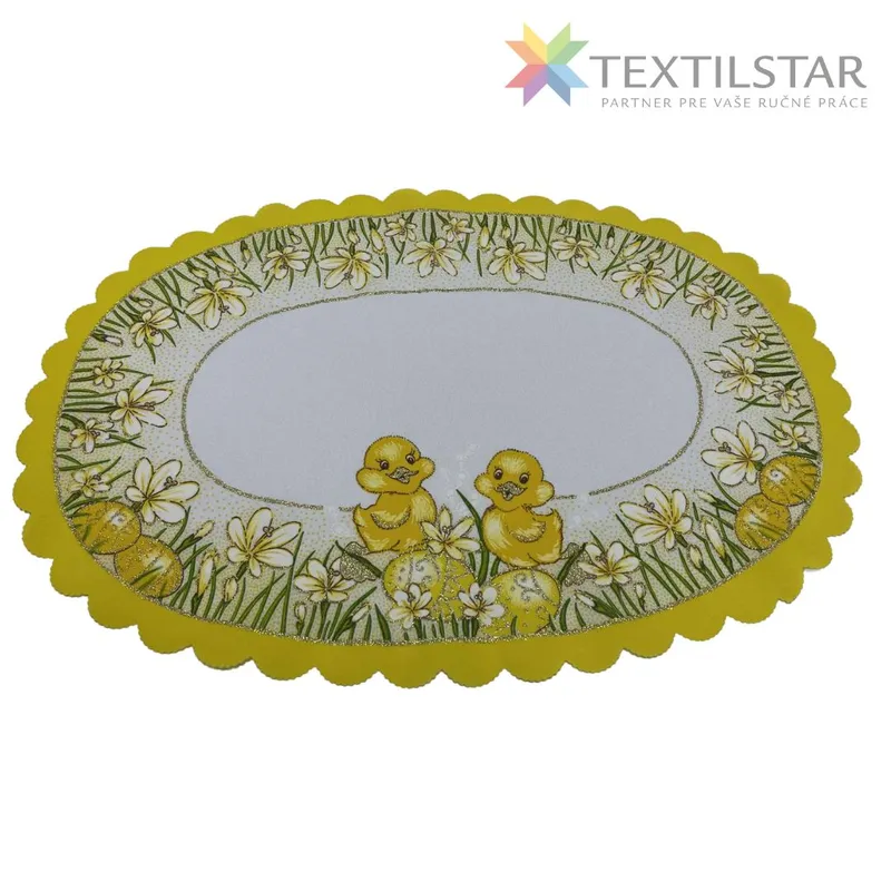 Veľkonočný obrus 30x50cm žltý okraj