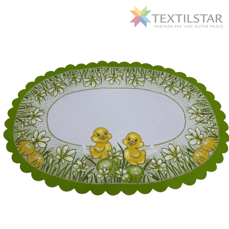 Veľkonočný obrus 30x50cm zelený okraj