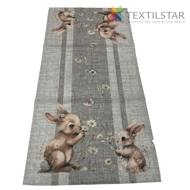 Velkonočná  štola 4o x 90 cm Zajkovia