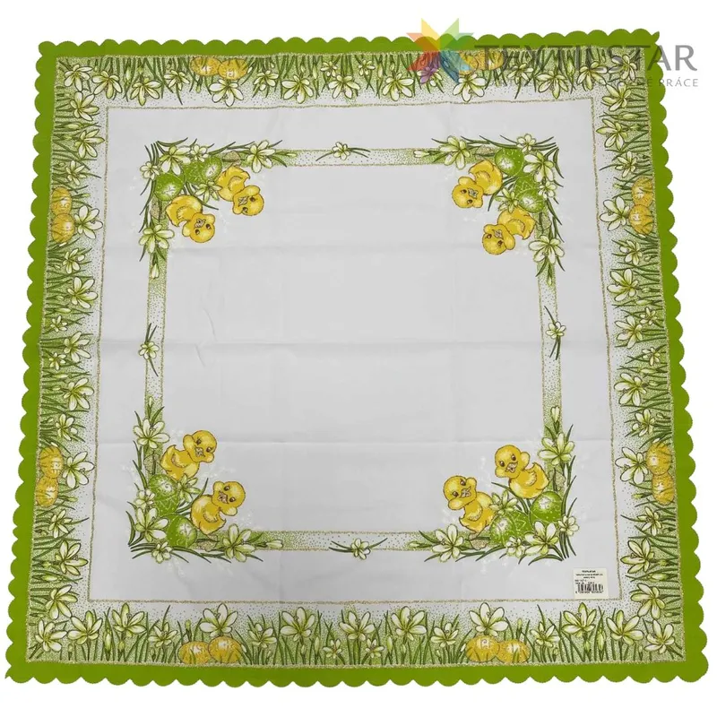 Velkonočný obrus 90x90 cm zelený okraj