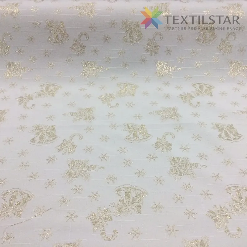 Zlaté zvončeky na bielom podklade